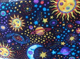 Stars and Moon Quilting Cotton Fabric