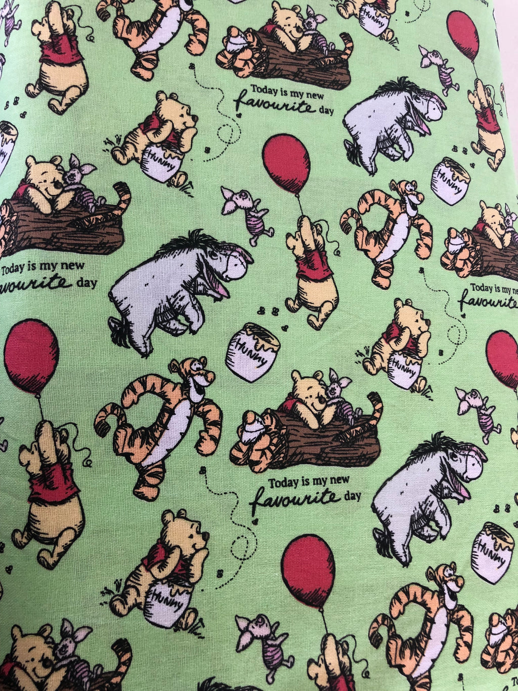 Winnie The Pooh Favourite Day Scatter Quilting Cotton Fabric