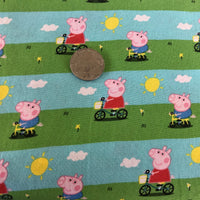 Peppa Pig Stripe Quilting Cotton Fabric