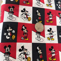 Mickey Mouse Retro Square Quilting Cotton Fabric
