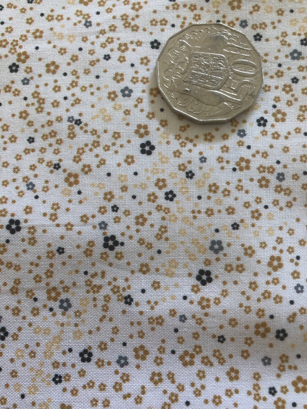 Tiny Floral Brown Scatter Quilting Cotton Fabric