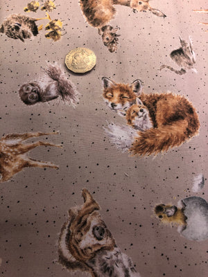 Love Is Baby Animals Scatter Quilting Cotton Fabric