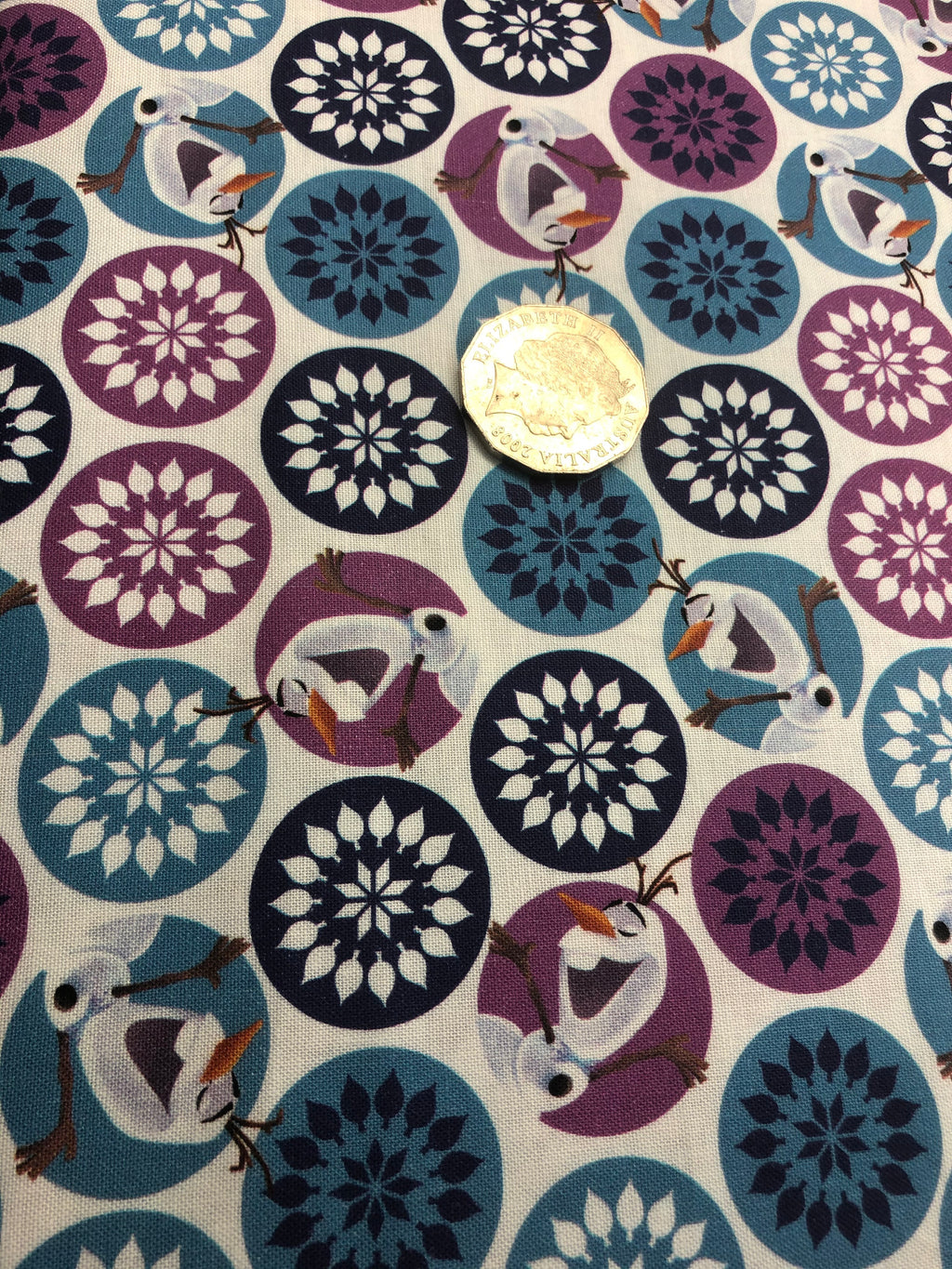 Frozen Olaf  Scatter Quilting Cotton Fabric