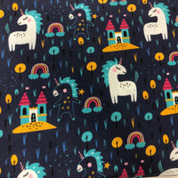 Unicorn and Castles Quilting Cotton Fabric