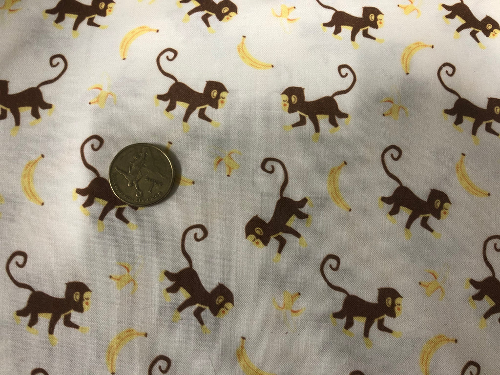 Monkey Mania Cream Quilting Cotton Fabric