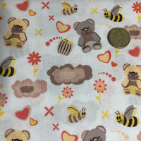 Honey Bear and Bee Quilting Cotton Fabric