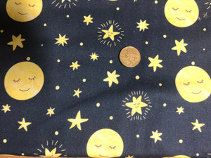 Stars and Moon Quilting Cotton Fabric