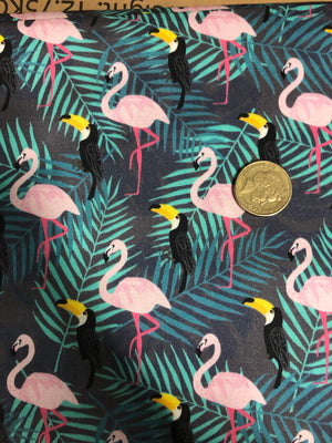Tropical Flamingos & Toucans Quilting Cotton Fabric