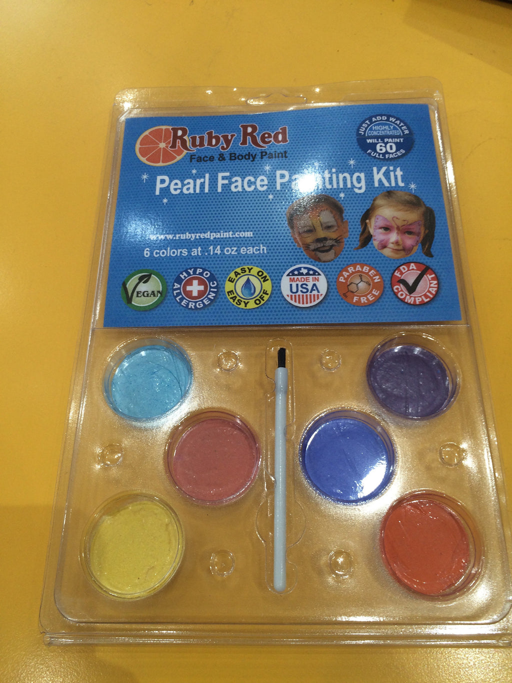 Ruby Red 2ml Face & Body Paint Set - Pearl Colours - I'm A Craftaholic