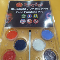 Ruby Red 2ml Face & Body Paint Set - Black Light UV - I'm A Craftaholic