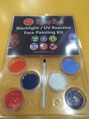 Ruby Red 2ml Face & Body Paint Set - Black Light UV - I'm A Craftaholic