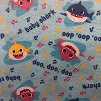 Baby Shark Scatter Cotton Fabric