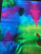 Tie Dye Rainbow Blue/Green Quilting Cotton Fabric
