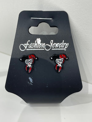 DC Comic Earrings - Harley Quinn