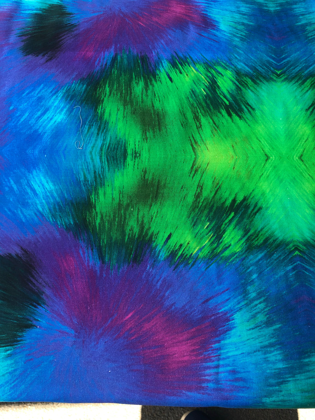 Tie Dye Rainbow Blue/Purple Quilting Cotton Fabric