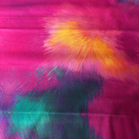 Tie Dye Rainbow Pink/Teal Quilting Cotton Fabric