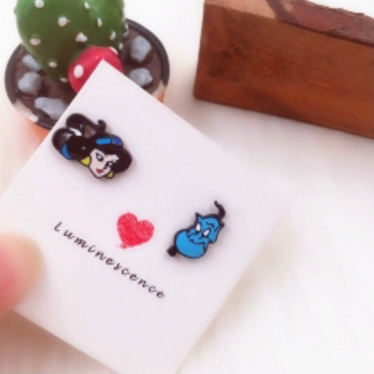 *Disney Earrings - Aladdin Genie and Jasmine