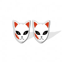 *Anime Earrings - Demon Slayer Cat Mask