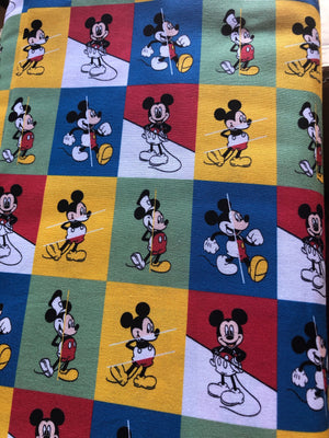 Mickey Mouse Retro Square Quilting Cotton Fabric