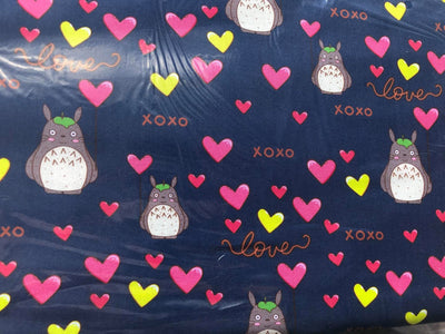 My Neighbour Totoro Love Navy Quilting Cotton Fabric