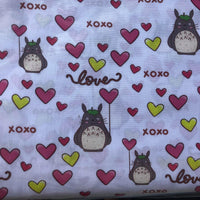 My Neighbour Totoro Love White Quilting Cotton Fabric