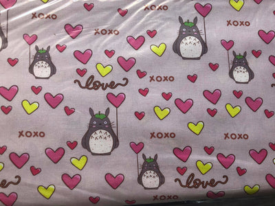 My Neighbour Totoro Love Beige Quilting Cotton Fabric