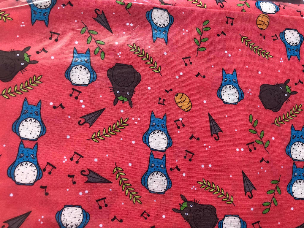 My Neighbour Totoro Pink Quilting Cotton Fabric